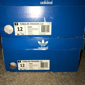 2 PAIRS!! Adidas Tubular Invader 2.0 Size 12